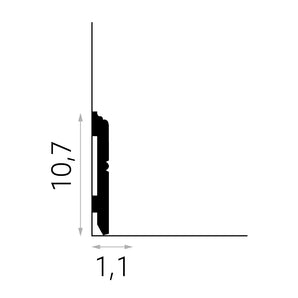 Sockelleiste Basic Matt Weiß 200x10.7x1.1cm
