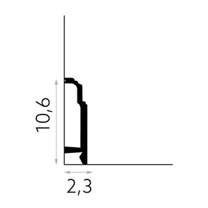 Sockelleiste Basic Matt Weiß 200x10.6x2.3cm