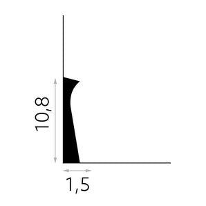 Sockelleiste Basic Matt Weiß 200x10.8x1.5cm