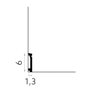 Sockelleiste Basic Matt Weiß 200x6x1.3cm