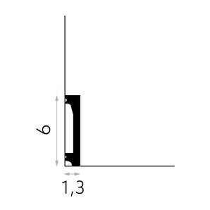 Sockelleiste Basic Matt Weiß 200x6x1.3cm