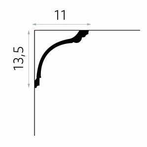 Deckenprofil Basic matt Weiß 200x13.5x11cm