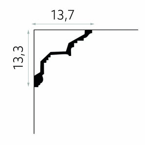 Deckenprofil Basic matt Weiß 200x13.3x13.7cm