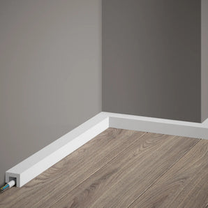 Sockelleiste Premium Satiniert Weiß 200x2x2.5cm